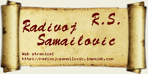 Radivoj Samailović vizit kartica